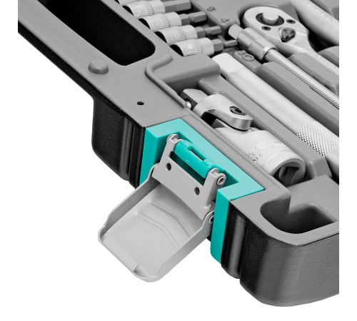 Набор инструментов, 1/2, 1/4, CrV, пластиковый кейс, 82 предмета Stels