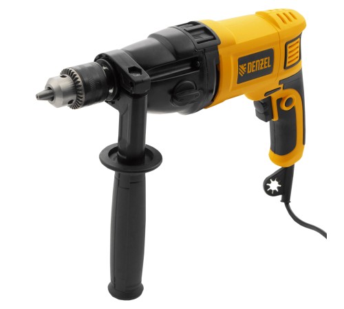 Дрель ударная ID-1050-2, 1050 Вт, 0-3000/0-1100 об/мин, 0-48000/0-17600 уд/мин, 2 скорости Denzel