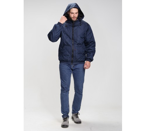 Куртка демисезонная Бомбер-Люкс (тк.Дюспо), т.синий