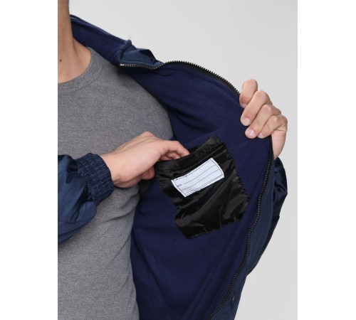 Куртка демисезонная Бомбер-Люкс (тк.Дюспо), т.синий