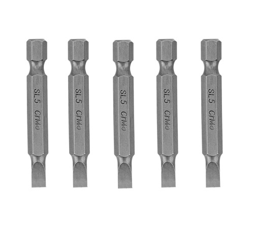 Набор бит SL5 x 50, сталь CrMo, 5 шт. Сибртех
