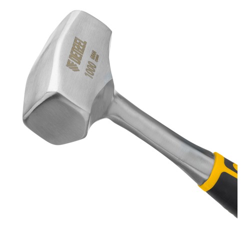 Кувалда 1 кг, цельнометаллическая, двухкомпонентная рукоятка Denzel