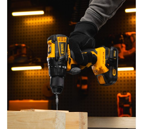 Дрель-шуруповерт аккумуляторная, бесщет. BLDL-IB-18-0, Li-Ion, 18 В Denzel