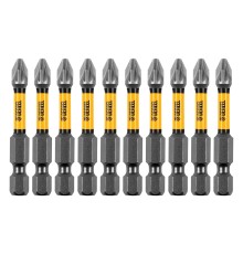 Бита IMPACT, PZ2x50 мм, лазерная обработка шлица, сталь S2, 10 шт., Е 6,3 Denzel