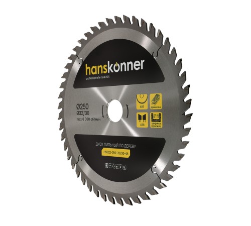 Диск пильный Hanskonner H9022-250-32/30-48 Диск пильный Hanskonner H9022-250-32/30-48
