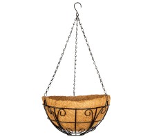 Подвесное кашпо с декором, 30 см, с кокосовой корзиной Palisad
