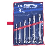 Набор торцевых ключей с шарниром, 8-19 мм, 6 предметов KING TONY 1A06MR Набор торцевых ключей с шарниром, 8-19 мм, 6 предметов KING TONY 1A06MR