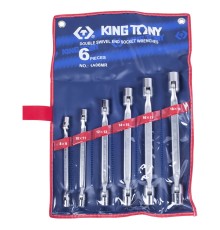 Набор торцевых ключей с шарниром, 8-19 мм, 6 предметов KING TONY 1A06MR Набор торцевых ключей с шарниром, 8-19 мм, 6 предметов KING TONY 1A06MR
