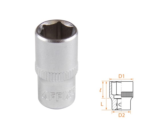 Головка торцевая стандартная шестигранная 1/4", 9 мм AFFIX AF00020009 Головка торцевая стандартная шестигранная 1/4", 9 мм AFFIX AF00020009