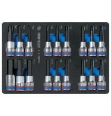 Набор торцевых насадок 1/2", Torx, Hex, L = 80 мм, ложемент, 18 предметов KING TONY 9-4138PRV
