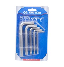 Набор Г-образных Spline, M5-M12, короткие, 5 предметов KING TONY 20505PR01