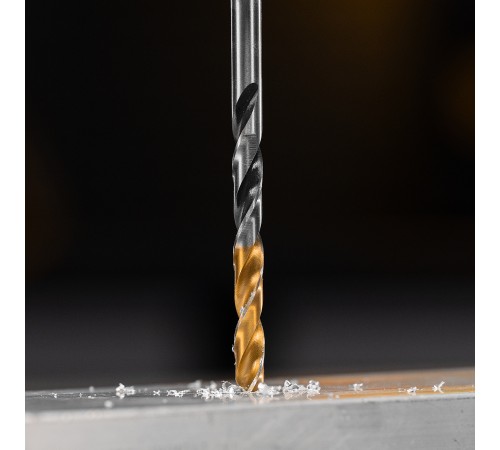 Сверло спиральное по металлу 5 x 86мм, Р6М5, Golden Tip, многогранная заточка Denzel