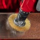 Щетка для дрели 100 мм, плоская со шпилькой, латунированная витая проволока Matrix