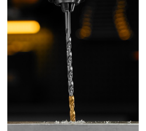 Сверло спиральное по металлу 4,2 х 119 мм, Р6М5, Golden Tip, удлиненное Denzel