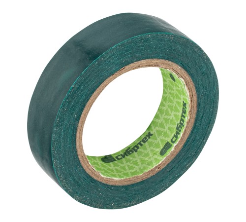 Изолента ПВХ, 15 мм х 10 м, зеленая Сибртех
