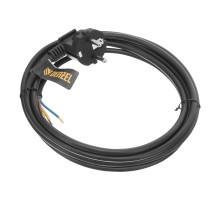 Шнур сетевой Energy Series, ПВС, 3 м, 3 x 1 мм, с неразборной вилкой, черный, Denzel