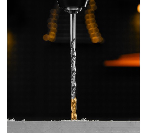 Сверло спиральное по металлу 6,5 х 148 мм, Р6М5, Golden Tip, удлиненное Denzel