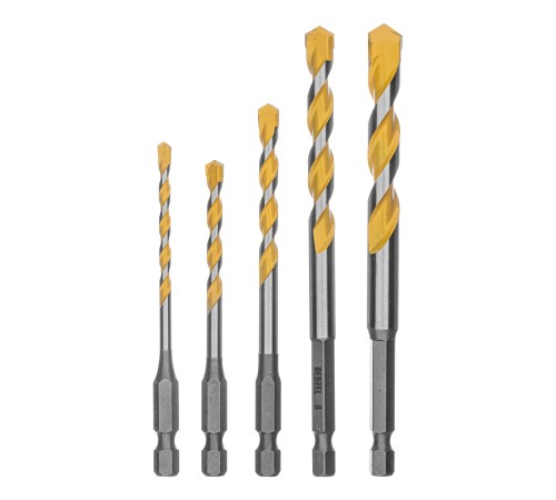 Набор сверл универсальных, Multi cut, 4-10 мм, 5 шт Denzel