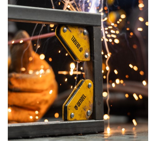 Набор из 2 магнитных сварочных фиксаторов и магнитной клеммы 