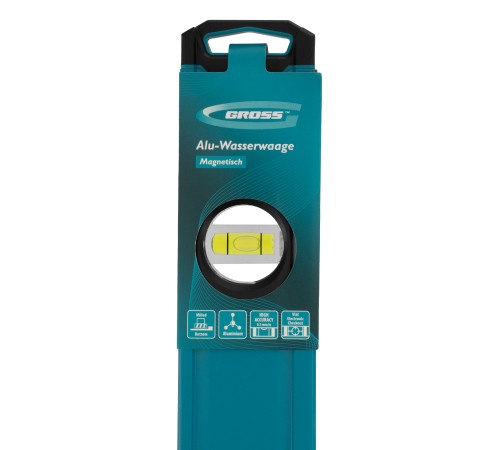 Уровень алюминиевый, магнит., фрезерованный, 2 глазка, 0,5 мм/м, 400 мм Gross