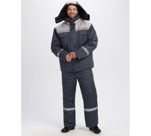 Костюм зимний Флофт-1 IMP (тк.Смесовая,240) брюки, т.серый/св.серый