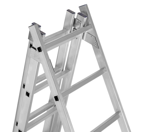 Лестница, 3 х 14 ступеней, алюминиевая, трехсекционная, Сибртех