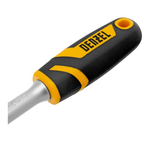 Ключ-трещотка 1/4", 90 зубьев, с быстрым сбросом, CrV Denzel