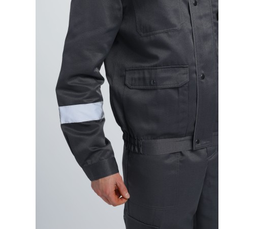 Костюм Титан СОП с капюшоном (тк.Смесовая,210) п/к, т.серый/св.серый