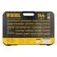 Набор инструментов, 1/2", 1/4", 3/8", CrV, S2, пластиковый кейс, 144 предмета Denzel