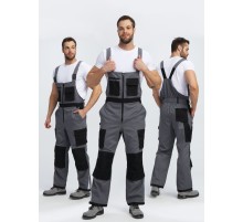 Полукомбинезон Милан NEW CH МВО (тк.Смесовая,270), т.серый/черный