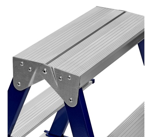 Стремянка двусторонняя 4 ступени, стальная, Сибртех