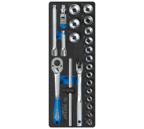 Набор торцевых головок 3/8" с принадлежностями, ложемент, 23 предмета KING TONY 9-3523MRV11