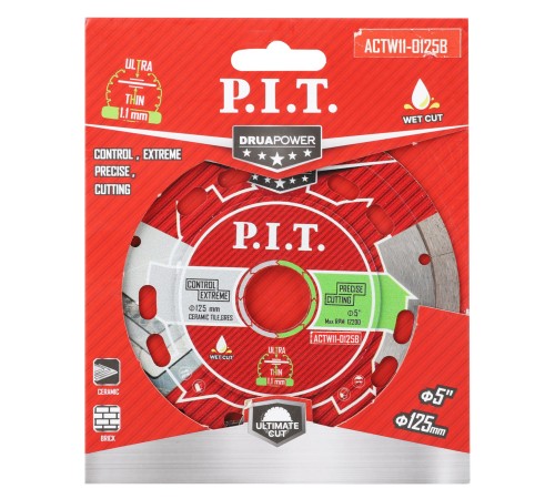 Диск алмазный отрезной ультратонкий P.I.T. DRUA ACTW11-0125B