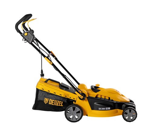 Газонокосилка электрическая GM-2000, 2000 Вт, ширина 43 см, 6 уровней, травосборник 45 л. Denzel