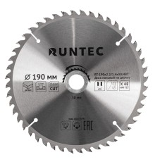RUNTEC RT-190x2.2/1.4x30/48T Диск пильный по дереву RUNTEC (190х30 мм 48T)