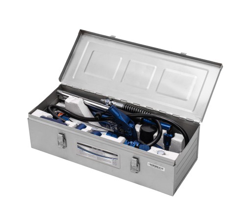 Растяжка гидравлическая, 4 т, набор из 17 предметов, 7 сменных насадок, в металлическом кейсе Stels