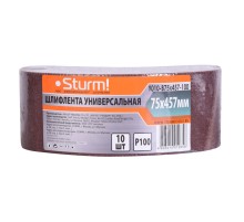 Шлифлента, 75x457мм, Р100, 10 шт, Sturm! Шлифлента, 75x457мм, Р100, 10 шт, Sturm!