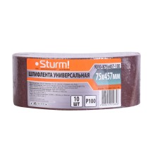 Шлифлента, 75x457мм, Р100, 10 шт, Sturm!