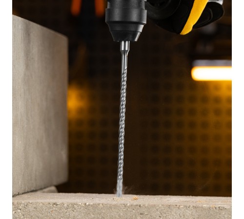 Бур по бетону, цельная крестовая пластина, 6x215 мм, SDS PLUS Denzel