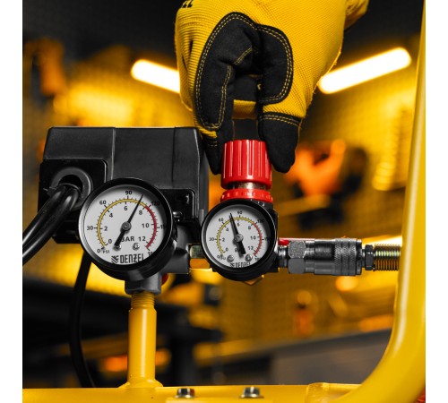 Компрессор безмасл. малошумный DLP-3000/100, 3 кВт, 2х1,5 кВт,100 л, 2850 об/мин,500 л/мин Denzel