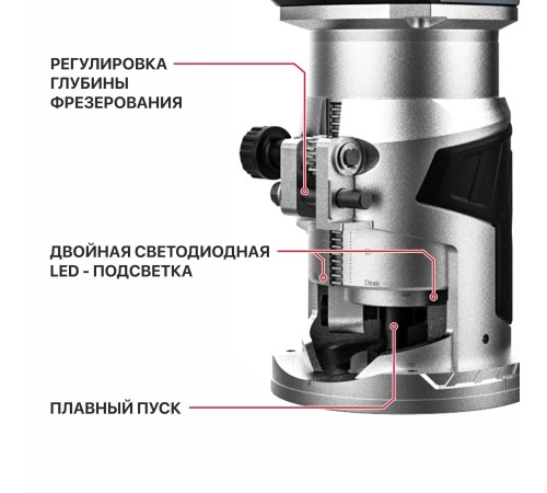 Фрезер окантовочный аккумуляторный P.I.T. PER20H-6A (без АКБ и ЗУ)