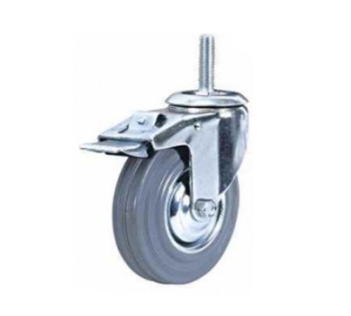 Колесо поворотное резина SCtb 63 160 мм с болтом 
и тормозом