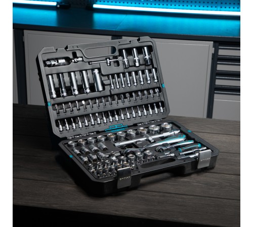 Набор инструментов 109 предметов, 120 зубьев, CrV 1/4, 1/2