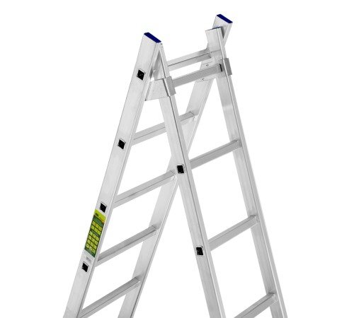Лестница, 2 х 11 ступеней, алюминиевая, двухсекционная, Сибртех