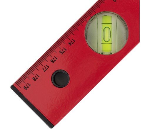 Уровень алюминиевый, 1800 мм, 3 глазка, красный, линейка// MTX