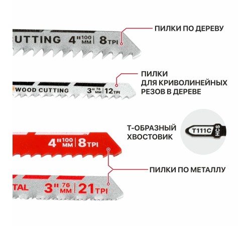 Набор пилок для лобзиков P.I.T. AJSB01-005B