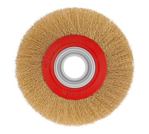 Щетка для точила, 175 мм, посадка 32 мм, плоская, латунированная витая проволока Matrix