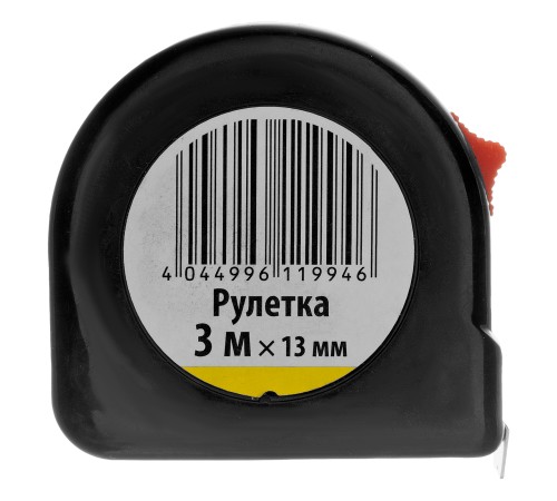 Рулетка строительная 3 м х 13 мм, пластиковый корпус