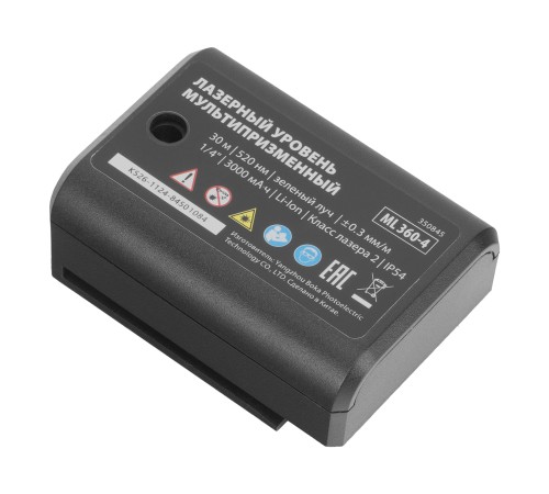 Лазерный уровень м-призм. ML 360-4 Pro SET, 30 м, акк. Li 3000 мАч, состоит из 2 частей MTX