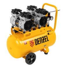 Компрессор безмасляный, малошумный DLS 1500/50, 1500 ВТ, 2x750, 50 л, 260 л/мин Denzel